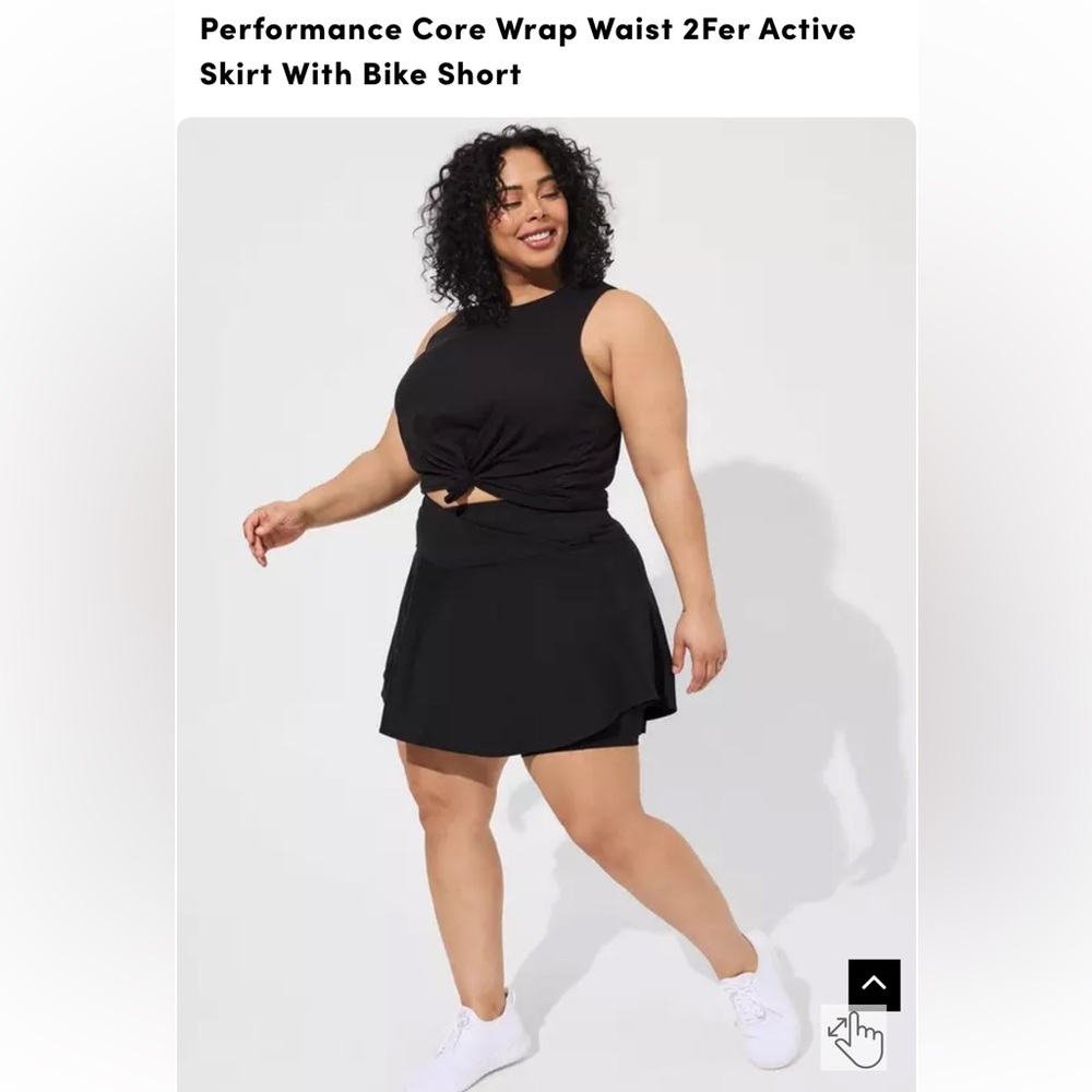 Performance Core Black Wrap Waist Skirt 1X. NWOT